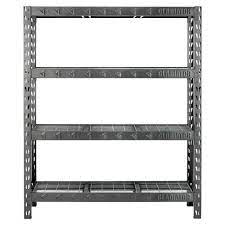gladiator 4 tier welded steel garage storage shelving unit 60 in w x 72 h 18 d gars604teg the home depot 2021 bathroom floor cabinet