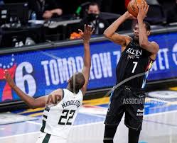 Kevin durant insists that the brooklyn nets completely back kyrie irving as the point guard we support him 100 percent and pray for the best. nets head coach steve nash, meanwhile, had little to. Kevin Durant Buries Bucks Who Blow Big Lead To Trail Nets 3 2 In Series Basketball Madison Com