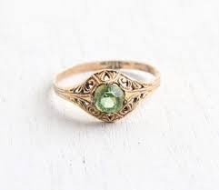 Vintage 10k Yellow Gold Filled Peridot Green Stone Ring Etsy Antique Rings Vintage Green Stone Rings Antique Rings