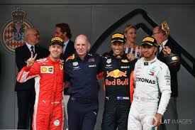 Podium Second Place Sebastian Vettel Ferrari Adrian Newey Red Bull Racing Race Winner Daniel Ricciardo Red Red Bull Racing Daniel Ricciardo Adrian Newey