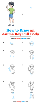 To draw an anime body start by drawing a stick figure with small circles at the joints and triangles for the hands and feet. How To Draw An Anime Boy Full Body Really Easy Drawing Tutorial