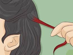 My sister had brown hair and did the burgundy rinse. How To Get Red Highlights In Black Hair With Pictures Wikihow
