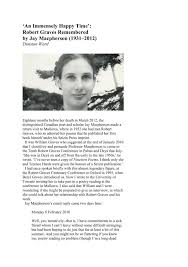 Robert Graves Remembered by Jay Macpherson