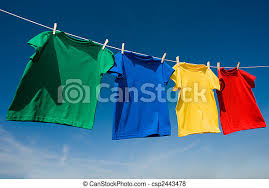 A balled up shirt makes it harder for the ink to reach the inner areas of the shirt. Primary Colored T Shirts On A Clothesline Stock Images Page Everypixel