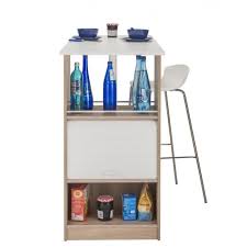 À utiliser avec ou sans rayon réglable. Meuble Rangement De Cuisine Chene Avec Table Coloris Blanc Cdiscount Maison