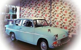 The flying ford anglia was a light blue ford anglia 105e deluxe that was enchanted by arthur weasley to fly, as well as to become invisible, with the use of a specially installed device called an invisibility booster. The Flying Car From Harry Potter Ford Anglia Sitting In Store Picture Of Geeks Gamers Falkirk Tripadvisor