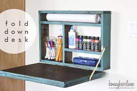 Painted Fold Down Desk Fold Down Desk Craft Table Diy Wall Desk