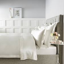 Let the 100% mulberry silk sheets hand dry, if possible, but keep them out of direct sunlight and away from heating vents because that is just like putting them in a hot dryer. Audley Pure Silk Bed Linen Collection Bed Linen Collections The White Company Uk