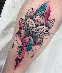 This time, i would like to focus on the colorful world of flowers, floral masterpieces that are currently in demand in the tattoo business. Ahnliches Foto Watercolor Lotus Watercolor Tattoo Flower Geometric Watercolor Tattoo