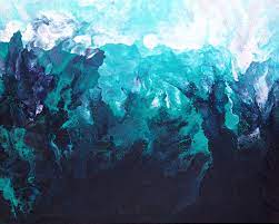 This austrian artist developed his symbolist style over the years by painting a wide variety of beautiful landscapes, intimate portraits and abstract concepts. By Light Of The Moon Painting Abstract Landscape Turquoise Aqua Navy Blue Nautical Mountains Water Acrylic On Canvas In Abstract Art Paintings