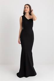 Tek Omuz Tuylu Abiye Siyah Resmi Elbise The Dress Elbise Modelleri