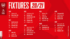 Official Arsenal Football Club Release Their Full 2020 21 Premier League Fixture Arsenal True Fans