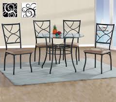vintage dining table set metal glass