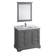 Out of stock eta 8/20/2021. Fresca Fvn2440grv Windsor 40 Inch Gray Textured Traditional Bathroom Vanity With Mirror