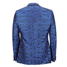 Full back vest, woven, imported. Mens Blue Paisley Print Italian Designer Style Suit Jacket Slim Fitted Blazer Ebay