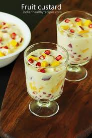 Fruit Custard Is A Popular Custard Based Dessert Made With Fresh Fruits And Custard Powder Serve It As Indian Desserts Indian Dessert Recipes Custard Recipes