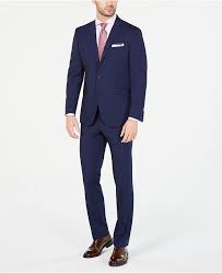 mens ready flex slim fit stretch bright blue mini grid suit