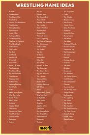 Wrestling Name Ideas Wrestler Names Wrestling Name Generator In 2020 Wrestler Names Name Generator Names