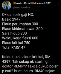 I have precisely 40 minutes before having to go to work today at 5 pm. Elaun Kritikal Doktor Ditarik Ramai Yang Marah Warganet Persoal Kenapa Gaji 4 Ribu Tak Cukup Ke Isu Semasa Semasa Forum Cari Infonet