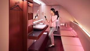 First class (also known as a suite) is a travel class on some passenger airliners intended to be more luxurious than business class, premium economy, and economy class. Priestmangoode Qatar Airways Aircraft Interiors First Class Lavatory Priestmangoode