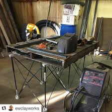 Awesome Repost Via Ewclayworks That Includes A Pallet Centipedetops Example And A Temporary Weldingtable Applicati Welding Table Work Table Metal Working