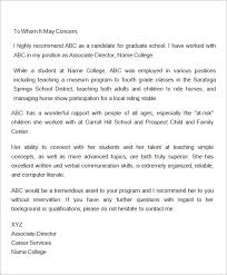 10 Letters Of Recommendation For Graduate School Graduate School Teacher Letter Of Recommendation School Template