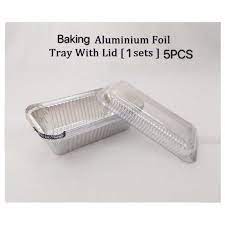 Aluminium foil container & lid 13x18x4cm (pack10). Ready Stock 10pcsaluminium Foil Tray With Lid Aluminum Foil Cake Tray With Cover Shopee Malaysia