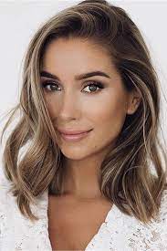 Medium Length Human Hairstyle Side Part Wavy Wig 16 Inches Short Hair Balayage Short Wavy Hair Medium Hair Styles