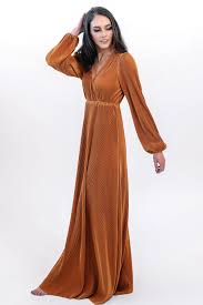 Venus Saffron Pleated Maxi Dress Maxi Dress Dresses Pleated Maxi