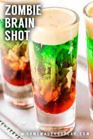 Zombie Brain Shot This Totally Creepy And Absolutely Cool Zombie Brain Shot Is The Ultimate Halloween Drink And Brain Shot Best Mixed Drinks Halloween Drinks