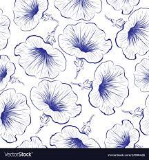 Petunia Flower Seamless Pattern Petunia Flowers Vector Image Affiliate Seamless Pattern Petunia Flower Flower Drawing Petunia Flower Line Art Vector