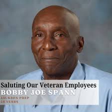 title Saluting our veteran employees || Bobby Joe Spann Mr. Bobby Joe Spann  is a living legend around Patriot Avenue. Since 1978, Spann has been an  integral member of the Prep Facilities