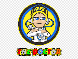 Helmet, high quality, laptop, motogp, motorcycle, stickers, valentino rossi, valeyellow, vinyl, vr46, waterproof. The Doctor Illustration Movistar Yamaha Motogp Sticker Decal Sky Racing Team By Vr46 Valentino Rossi Cdr Racing Png Pngegg