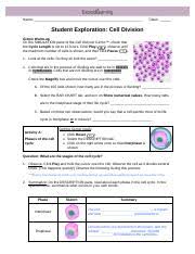 Access to all gizmo lesson materials, including answer keys. Gizmo Cell Division 2012 Name Class Student Exploration Cell Division Gizmo Warm Up On The Simulation Pane Of The Cell Division Gizmo Check That The Course Hero