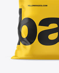 Matte Bag Mockup In Bag Sack Mockups On Yellow Images Object Mockups