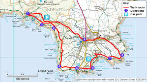 Uk map » map of england » cornwall county » longrock map. Map Route For The Lizard Coastal Walk Cornwall Cornwall Kynance Cove Cornwall Devon And Cornwall