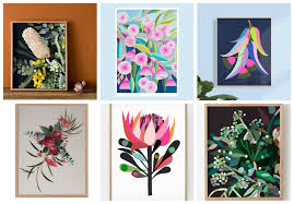 Gallery wrap canvas, framed fine art prints, framed canvas art Bright Australian Native Flower Artwork The Plumbette