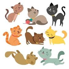 Chats Libres Silhouettes Cat Vector Cats Illustration Cat Character