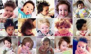 Our son was born with my own hair color which is dark brown. Parents Reveal Their Babies With Full Heads Of Hair Daily Mail Online