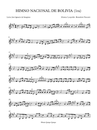 Dulces himnos de paz y de unión. Himno Nacional De Bolivia 1ra Partitura Completa Pdf