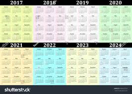 Find free letter templates on category calendar 2021. Eight Year Vector Calendar 2017 2018 2019 Royalty Free Stock Vector 453537724 Avopix Com