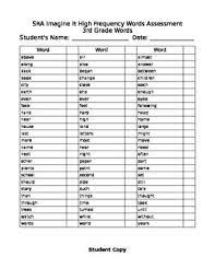 We did not find results for: Sra Imagine It High Frequency Word Assessment Form 3rd Grade Tpt