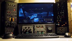 Desktop Mechwarrior Cockpit Pc Gaming Battle Station Via Reddit User Karmicviolence Cockpit Computer Setup Flight Simulator