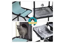 This cat playground is a multilevel cat tree tower with a cat house condo for privacy which is an ideal place for your cats. Petscene Cat Tree Furniture Cat Tower Kit Hammock Scratching Posts Climbing Activity Center Matt Blatt