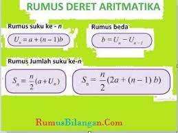 Intinya, sisipan barisan aritmatika adalah barisan aritmatika baru yang didapatkan dari barisan aritmatika lama dengan cara menyisipkan \(k\) bilangan diantara dua suku barisan aritmatika lama. Rumus Barisan Dan Deret Aritmatika Dan Contoh Soal Aritmatika