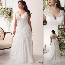 Plus Size Wedding Dresses Cheap 2016 V Neck Pleats Chiffon Long Bridal Gowns Lace Up Open Back Long Bridal Gown Amazing Wedding Dress Wedding Dresses For Girls