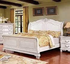 Isidora White Solid Wood Sleigh Cal King Bed By Furniture Of America Furniture Country Bedding Sets Sleigh Beds