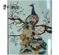 Natual Onyx Peacock Wall Panel Waterjet Medallion Marble Waterjet Medallion Floor Pattern Design