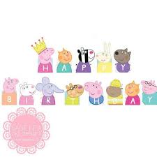 Custom Printable Peppa Pig Themed Girl Pastel Birthday Etsy Peppa Pig Happy Birthday Peppa Pig Birthday Party Peppa Pig Birthday Party Decorations