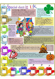 Special Days In Uk Read About Special Days In Uk And Guess The Month According To The Cl Reading Comprehension Practice Teaching English Vocabulary Worksheets
